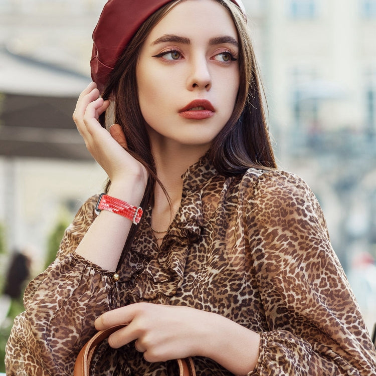 For Huawei Band 7 Nylon Braided Buckle Watch Band(Pink) by buy2fix