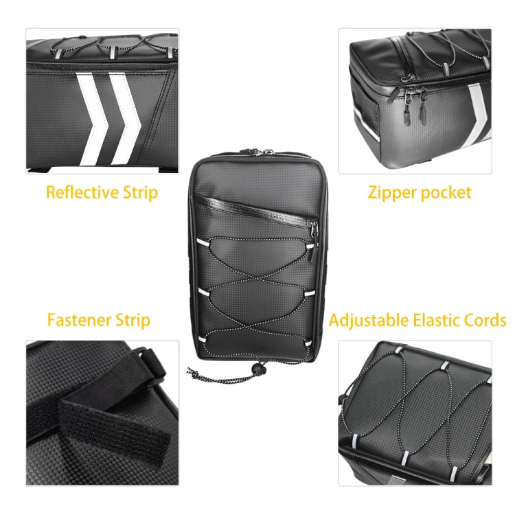 Motorcycle Waterproof PU Leather Rack Rear Carrier Bag, Capacity: 9L with Rain Cover by buy2fix