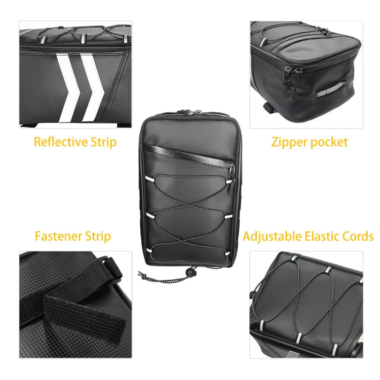 Motorcycle Waterproof PU Leather Rack Rear Carrier Bag, Capacity: 8L with Rain Cover by buy2fix