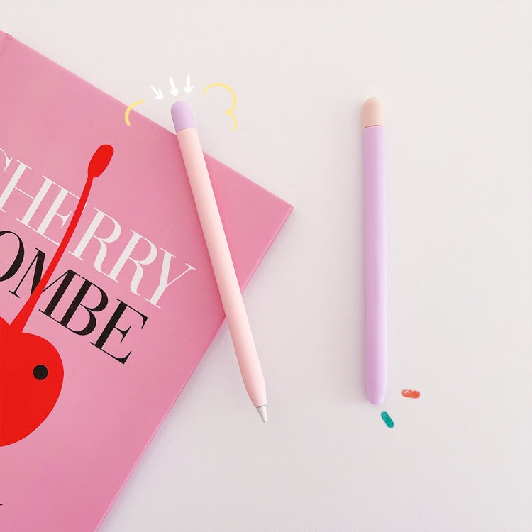 Contrasting Color Silicone Protective Case For Apple Pencil 2(Black) by buy2fix