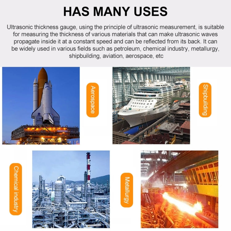 BENETECH GM100+ Ultrasonic Thickness Gauge, Battery Not Included by BENETECH