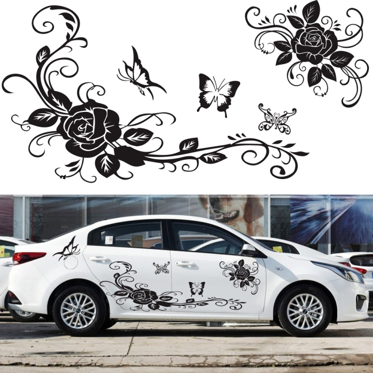 2 PCS/Set D-72 Butterfly Love Flower Pattern Car Modified Decorative Sticker(Red) by buy2fix