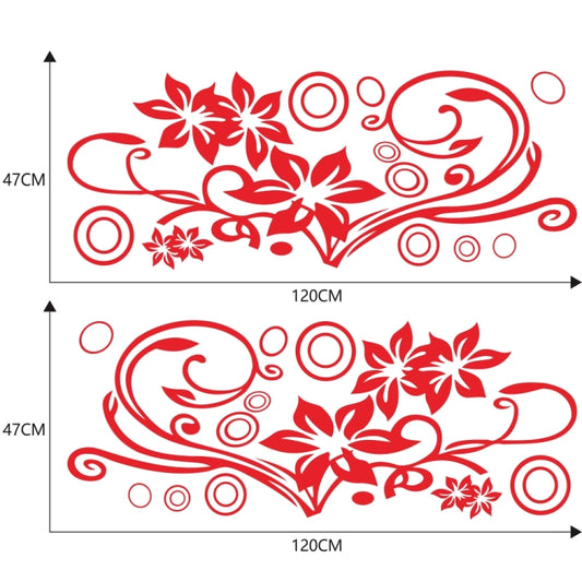2 PCS/Set D-75 Flower Vine Pattern Car Modified Decorative Sticker(Red) by buy2fix