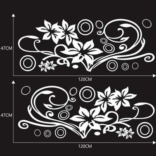 2 PCS/Set D-75 Flower Vine Pattern Car Modified Decorative Sticker(White) by buy2fix