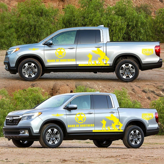 2 PCS/Set D-135 Band of Brothers Pattern Car Modified Decorative Sticker(Yellow) by buy2fix