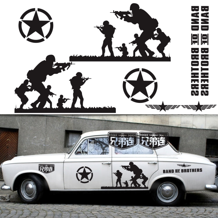 2 PCS/Set D-135 Band of Brothers Pattern Car Modified Decorative Sticker(White) by buy2fix