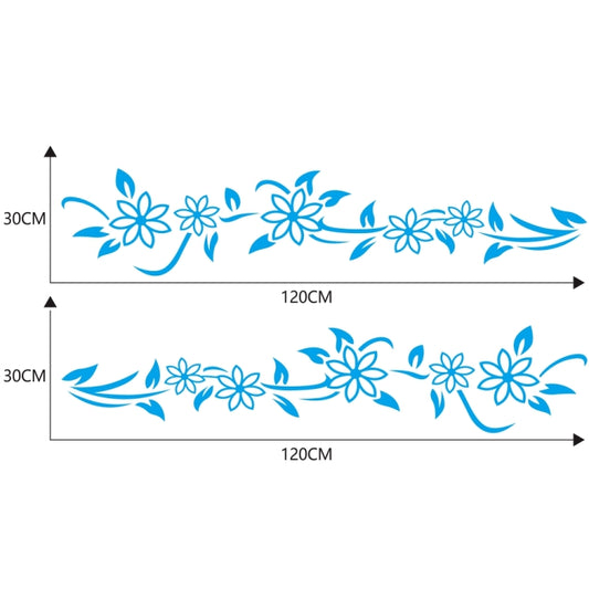 2 PCS/Set D-378 Flower Totem Pattern Car Modified Decorative Sticker(Blue) by buy2fix