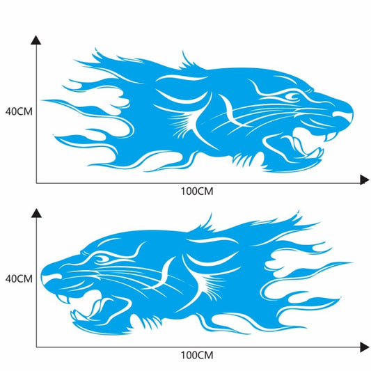 2 PCS/Set D-417 Lion Pattern Car Modified Decorative Sticker(Blue) by buy2fix