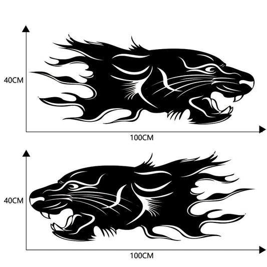 2 PCS/Set D-417 Lion Pattern Car Modified Decorative Sticker(Black) by buy2fix