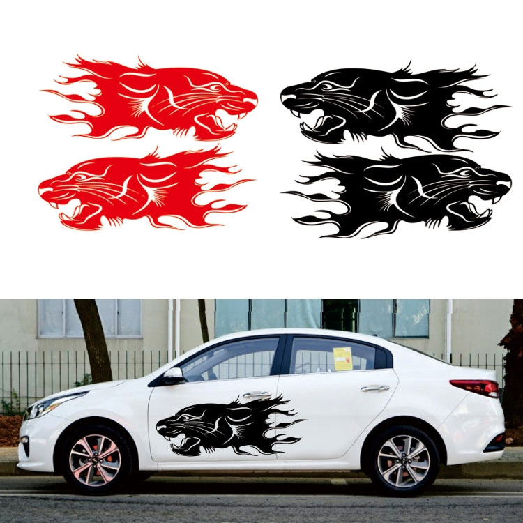 2 PCS/Set D-417 Lion Pattern Car Modified Decorative Sticker(Black) by buy2fix