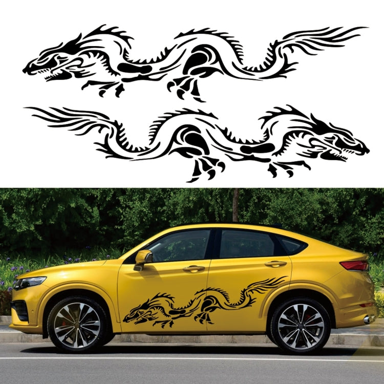 2 PCS/Set D-418 Dragon Totem Tribe Pattern Car Modified Decorative Sticker(White) by buy2fix