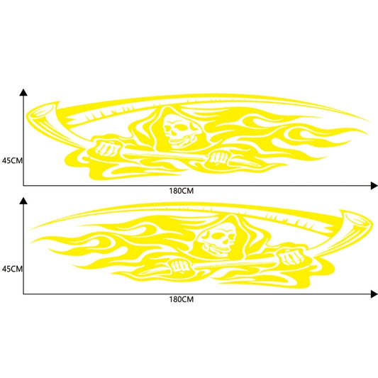 2 PCS/Set D-435 Grim Reaper Pattern Car Modified Decorative Sticker(Yellow) by buy2fix