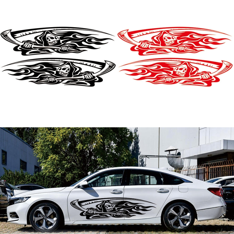 2 PCS/Set D-435 Grim Reaper Pattern Car Modified Decorative Sticker(White) by buy2fix