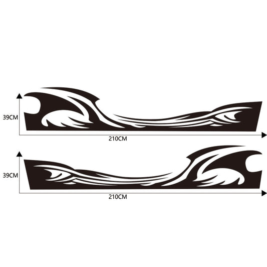 2 PCS/Set D-467 Waves Pattern Car Modified Decorative Sticker(Black) by buy2fix