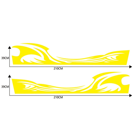 2 PCS/Set D-467 Waves Pattern Car Modified Decorative Sticker(Yellow) by buy2fix