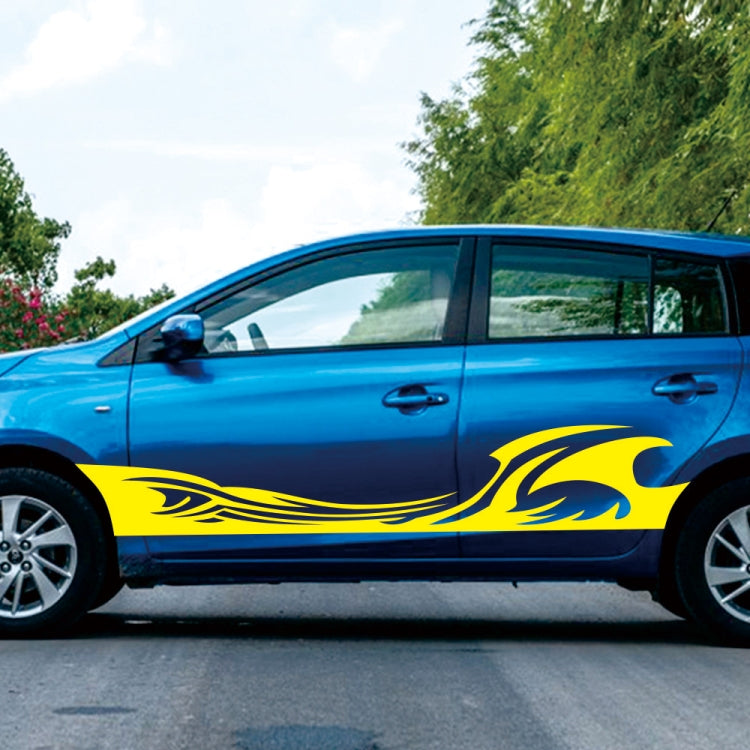 2 PCS/Set D-467 Waves Pattern Car Modified Decorative Sticker(Yellow) by buy2fix