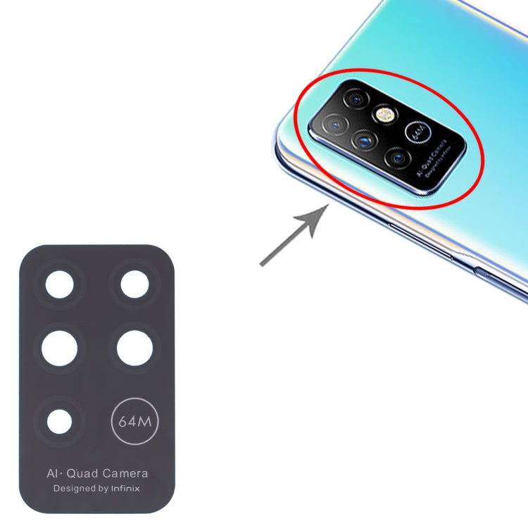 For Infinix Note 8 X692 10pcs Back Camera Lens by buy2fix