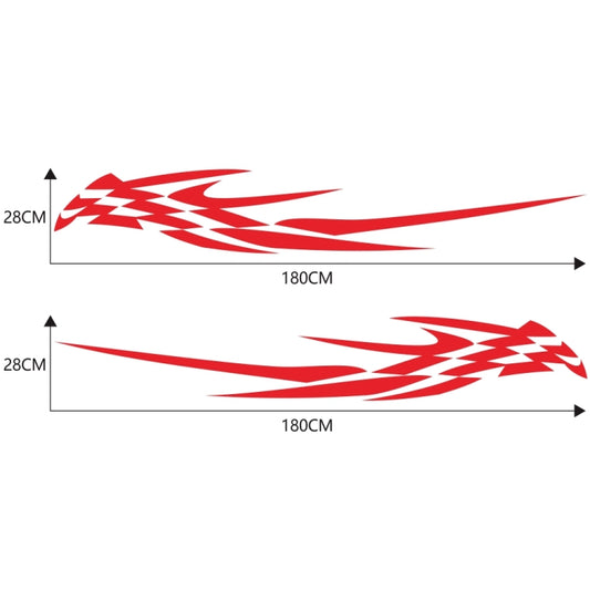 2 PCS/Set D-468 Checkered Totem Pattern Car Modified Decorative Sticker(Red) by buy2fix