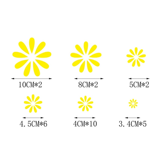 2 PCS/Set D-483 Flower Pattern Car Modified Decorative Sticker(Yellow) by buy2fix