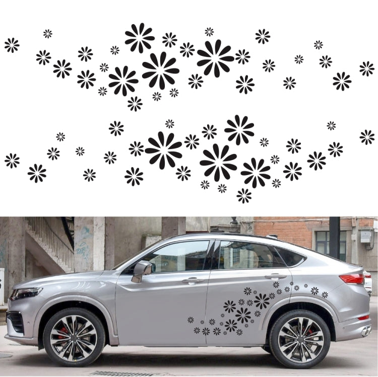 2 PCS/Set D-483 Flower Pattern Car Modified Decorative Sticker(White) by buy2fix
