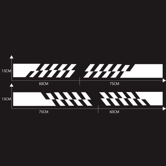 2 PCS/Set D-487 Stripe Pattern Car Modified Decorative Sticker(White) by buy2fix