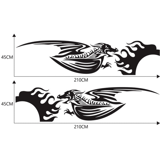 2 PCS/Set D-489 Fire-breathing Dragon Pattern Car Modified Decorative Sticker(Black) by buy2fix