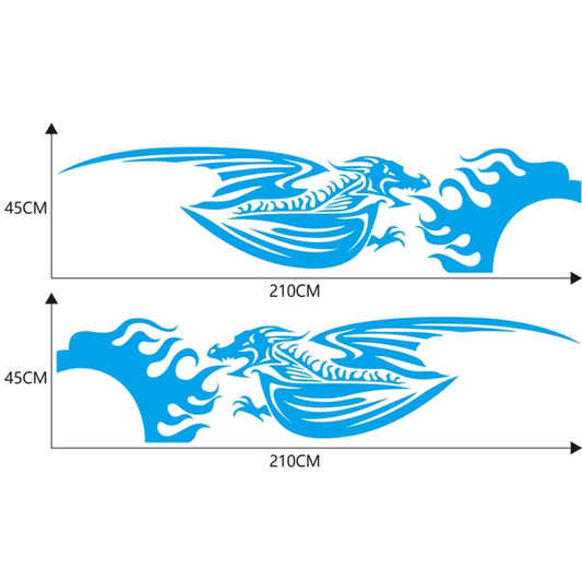 2 PCS/Set D-489 Fire-breathing Dragon Pattern Car Modified Decorative Sticker(Blue) by buy2fix