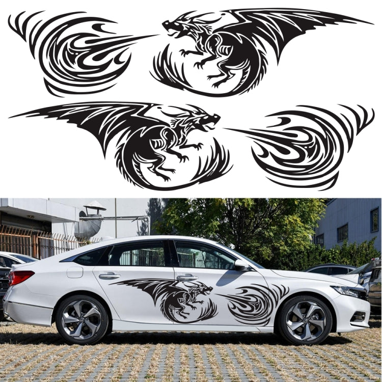 2 PCS/Set D-498 Pterosaur Spitfire Pattern Car Modified Decorative Sticker(Black) by buy2fix