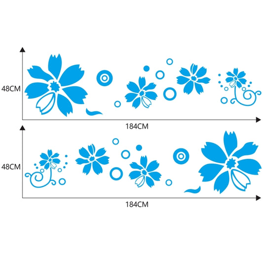 2 PCS/Set D-510 Flowers Pattern Car Modified Decorative Sticker(Blue) by buy2fix