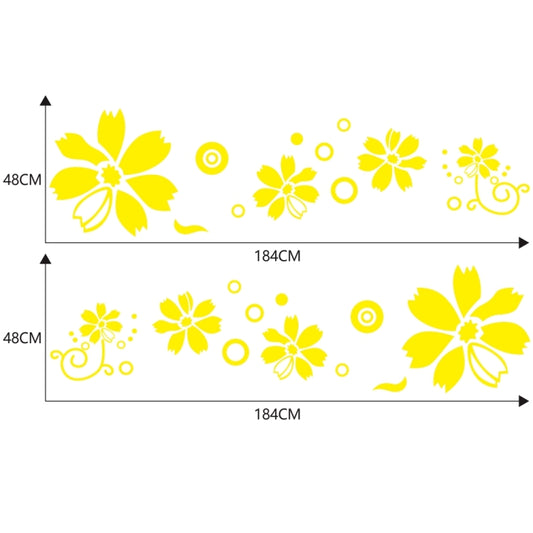2 PCS/Set D-510 Flowers Pattern Car Modified Decorative Sticker(Yellow) by buy2fix