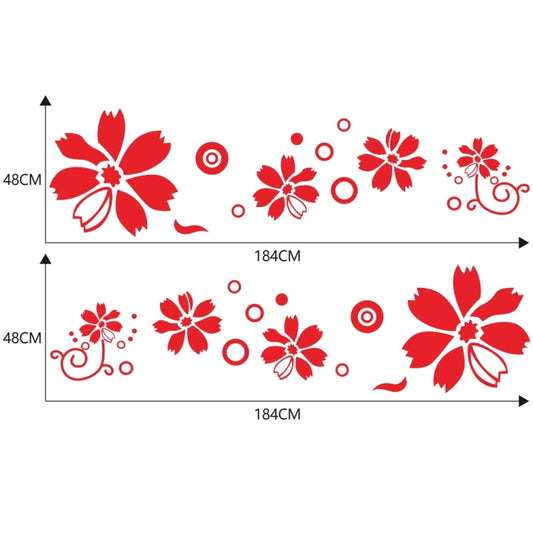 2 PCS/Set D-510 Flowers Pattern Car Modified Decorative Sticker(Red) by buy2fix