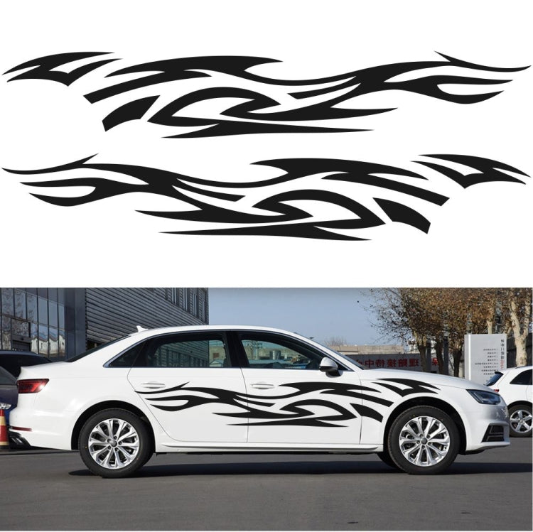 2 PCS/Set D-521 Fire Totem Pattern Car Modified Decorative Sticker(Black) by buy2fix