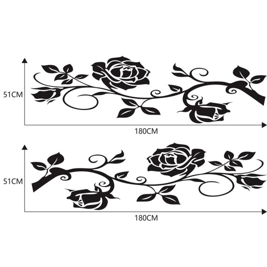 2 PCS/Set D-545 Rose Pattern Car Modified Decorative Sticker(Black) by buy2fix