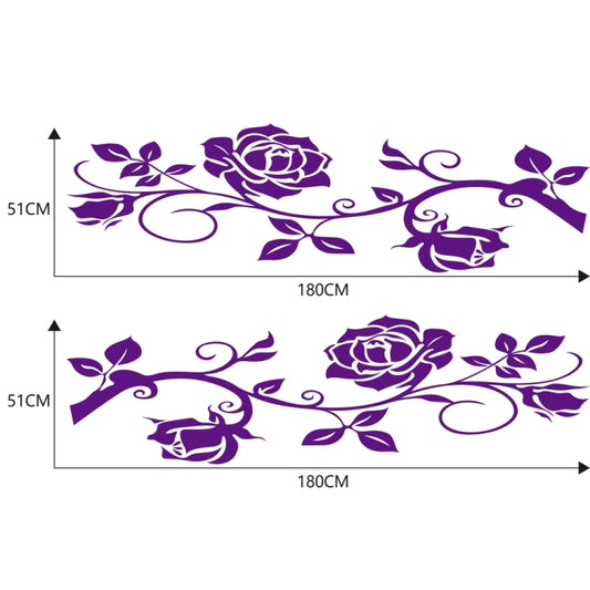 2 PCS/Set D-545 Rose Pattern Car Modified Decorative Sticker(Purple) by buy2fix