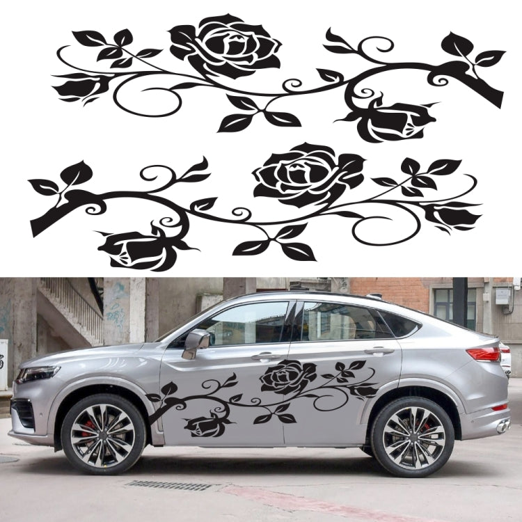2 PCS/Set D-545 Rose Pattern Car Modified Decorative Sticker(Red) by buy2fix