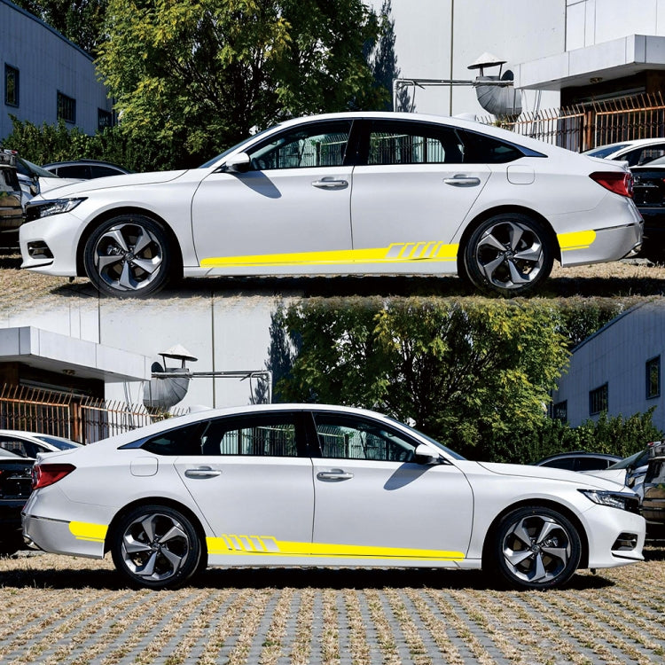 2 PCS/Set D-608 Stripe Pattern Car Modified Decorative Sticker(Yellow) by buy2fix