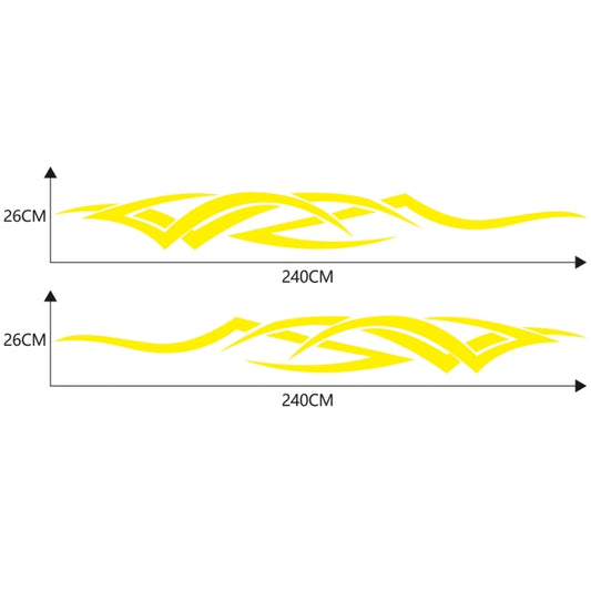 2 PCS/Set D-731 Totem Pattern Car Modified Decorative Sticker(Yellow) by buy2fix