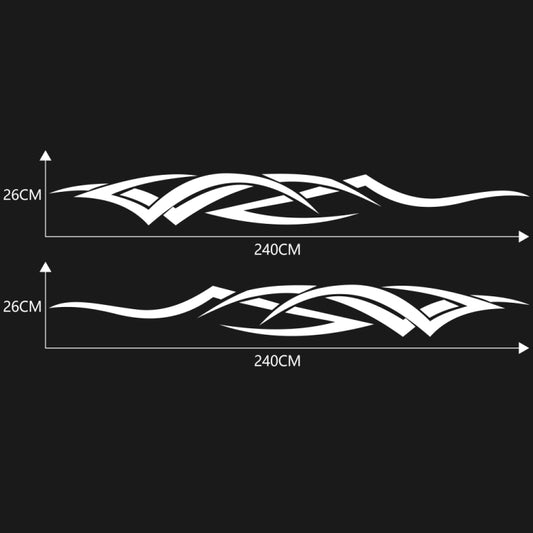 2 PCS/Set D-731 Totem Pattern Car Modified Decorative Sticker(White) by buy2fix