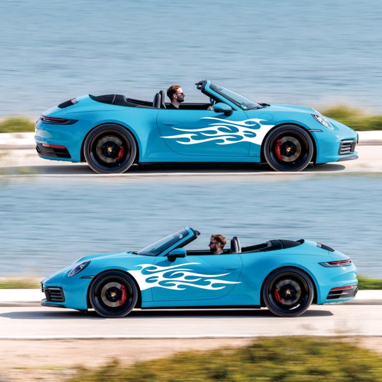 2 PCS/Set D-751 Flame Pattern Car Modified Decorative Sticker(White) by buy2fix