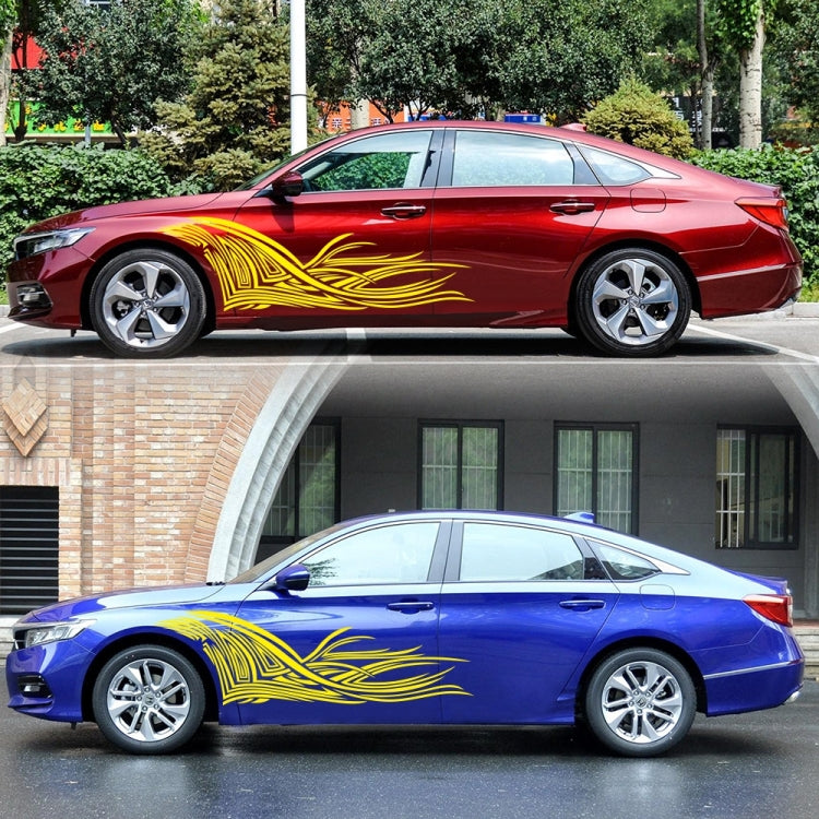 2 PCS/Set D-752 Lines Pattern Car Modified Decorative Sticker(Yellow) by buy2fix