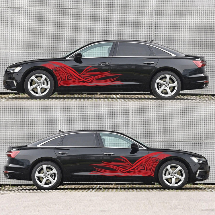 2 PCS/Set D-752 Lines Pattern Car Modified Decorative Sticker(Red) by buy2fix