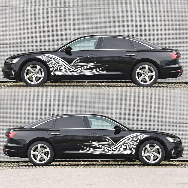 2 PCS/Set D-752 Lines Pattern Car Modified Decorative Sticker(White) by buy2fix