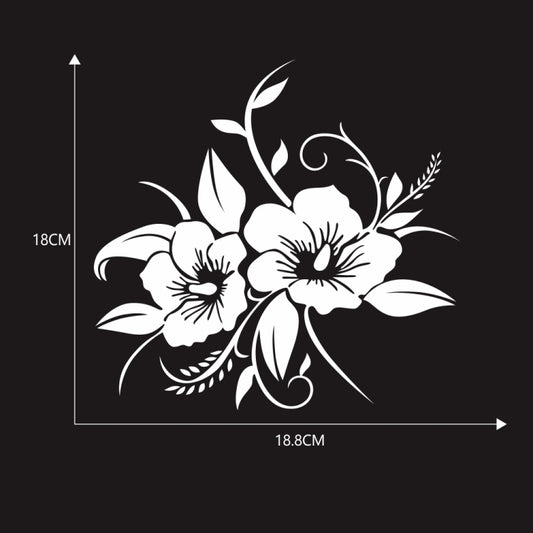 D-798 Flowers Bloom Pattern Car Modified Decorative Sticker(White) by buy2fix