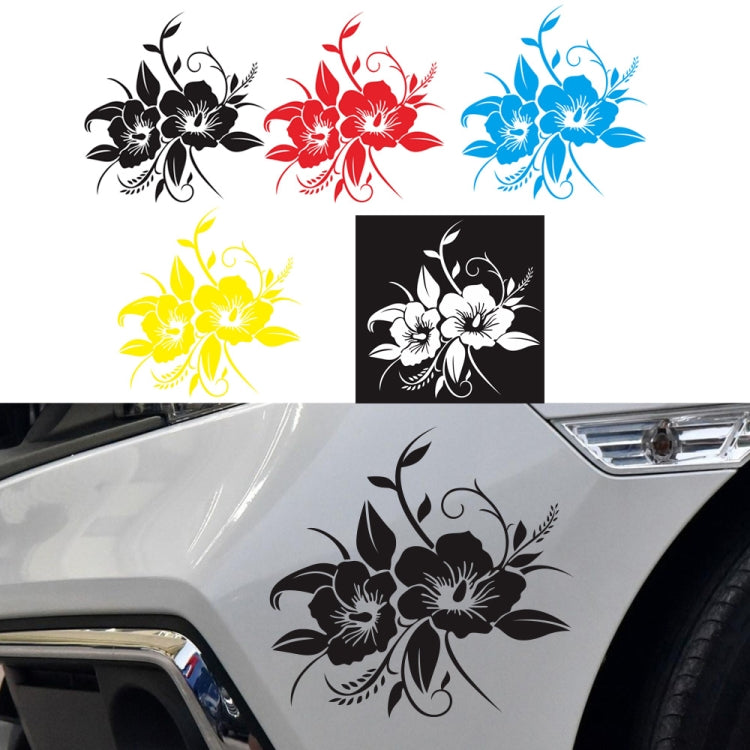 D-798 Flowers Bloom Pattern Car Modified Decorative Sticker(Black) by buy2fix