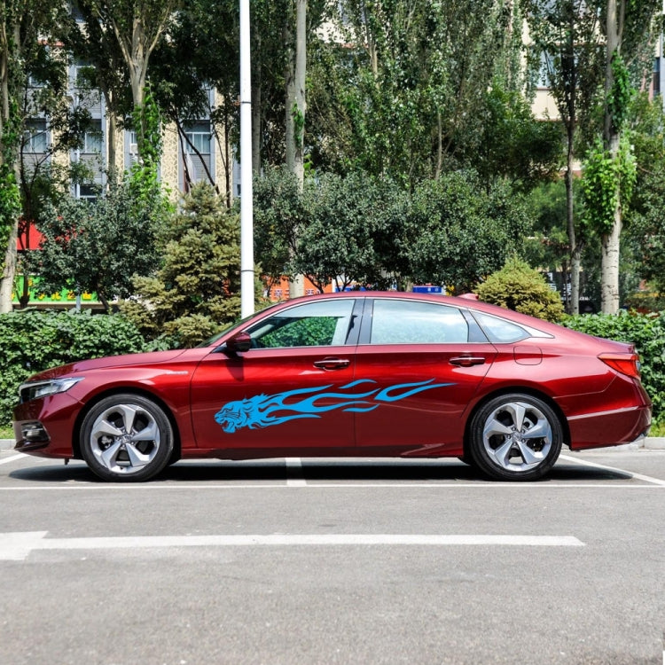 2 PCS/Set D-815 Flame Lion Pattern Car Modified Decorative Sticker(Blue) by buy2fix