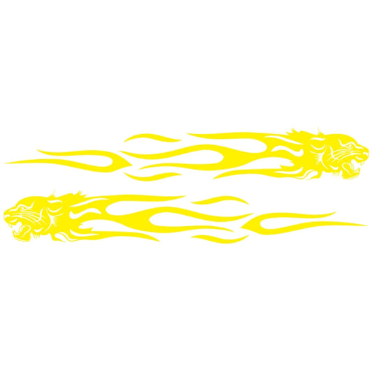 2 PCS/Set D-815 Flame Lion Pattern Car Modified Decorative Sticker(Yellow) by buy2fix