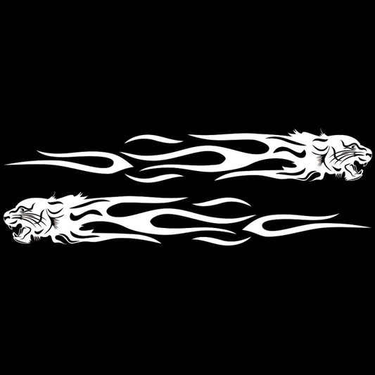 2 PCS/Set D-815 Flame Lion Pattern Car Modified Decorative Sticker(White) by buy2fix