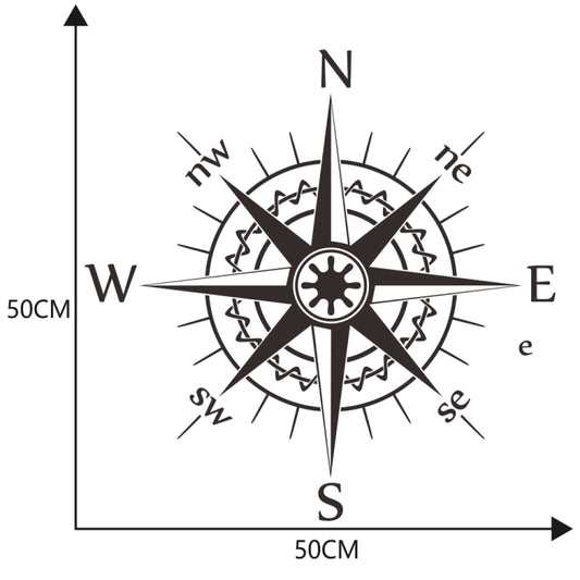 D-863 Compass Pattern Car Modified Decorative Sticker(Black) by buy2fix