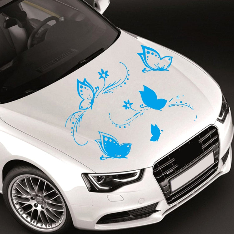 D-907 Butterflies Pattern Car Modified Decorative Sticker(Blue) by buy2fix