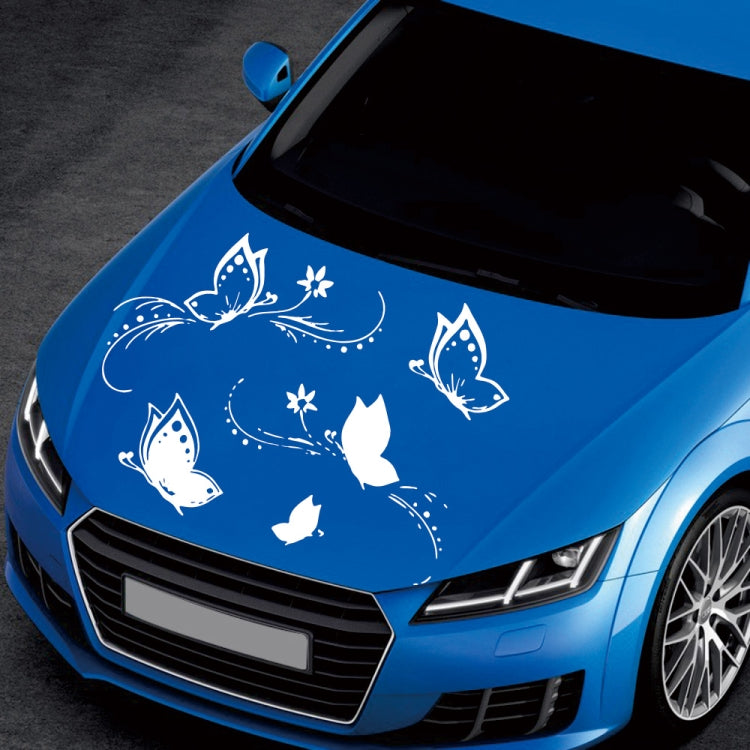 D-907 Butterflies Pattern Car Modified Decorative Sticker(White) by buy2fix
